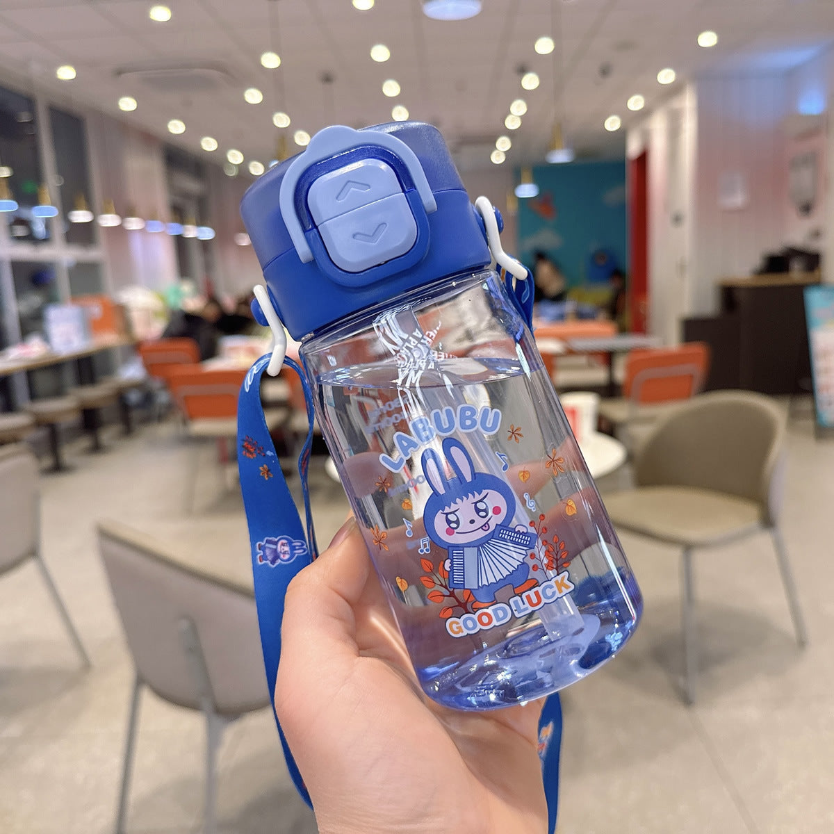 Women's Child-Safe Water Bottle with Practical Silicone Strap LoungeYard — product view 4