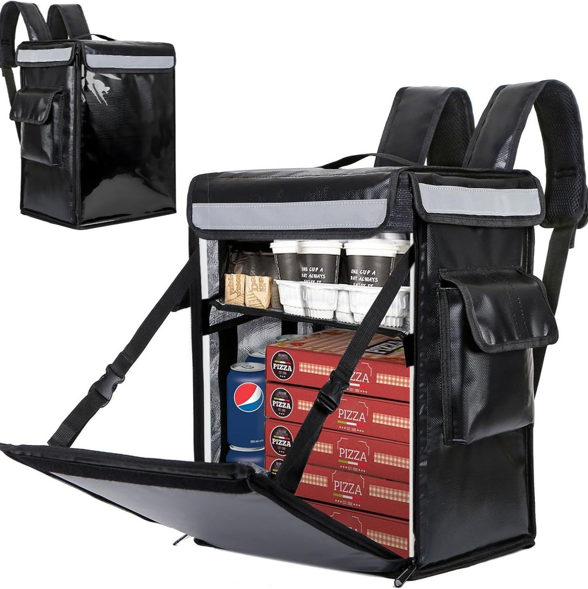 Women Insulated Delivery Backpack with Multipurpose Compartments LoungeYard — product view 1