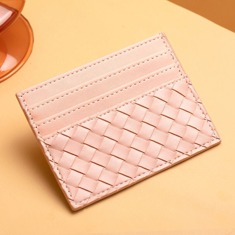 Woven Leather Cardholder LoungeYard — product view 3