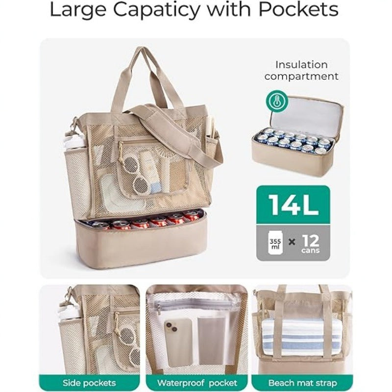 Spacious and Functional Cooler Bag with Removable Compartments LoungeYard — product view 3