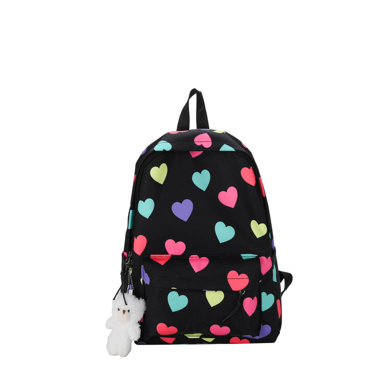Heart-Patterned Casual Backpack LoungeYard — product view 6