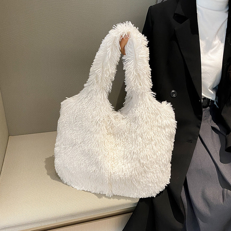 Plush Faux Fur Slouchy Tote Bag — product view 7
