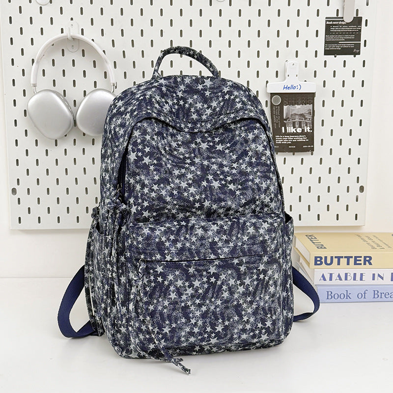 Spacious Star-Patterned Casual Backpack LoungeYard — product view 7