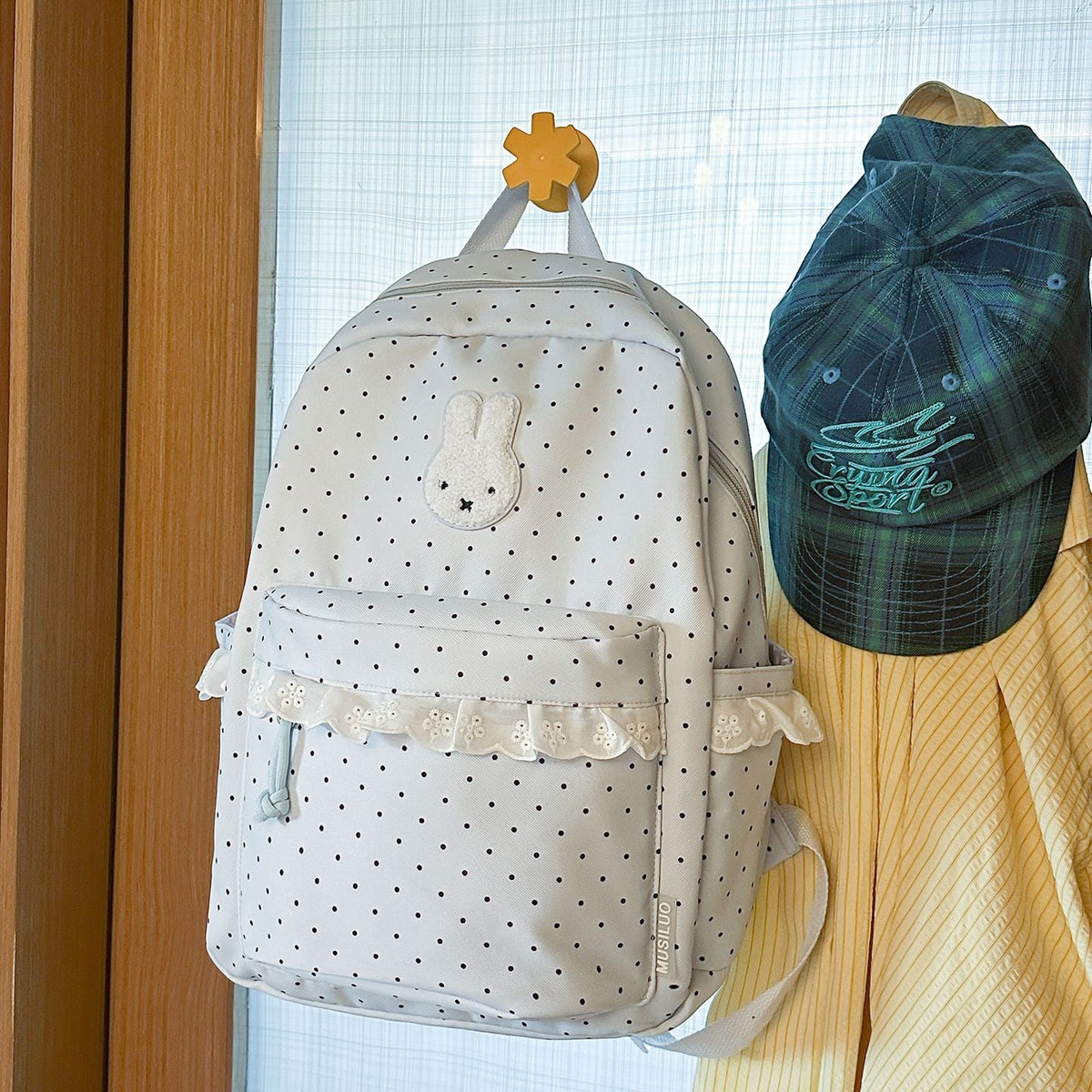 Playful Bunny-Ear Printed Backpack LoungeYard — product view 6