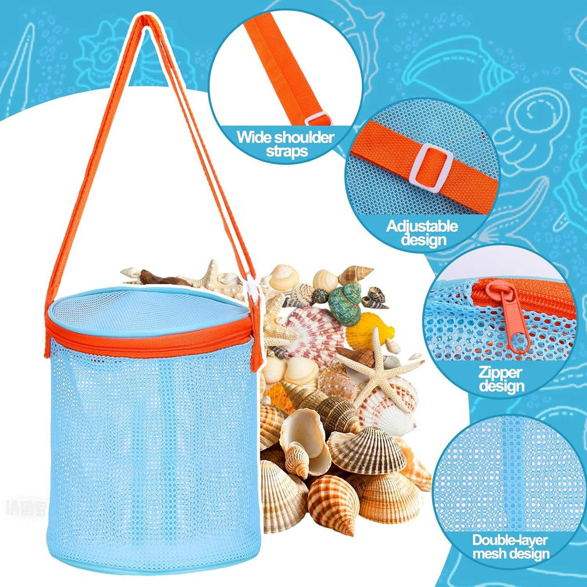 Multifunctional Carrying Bag Made of Net Material LoungeYard — product view 4