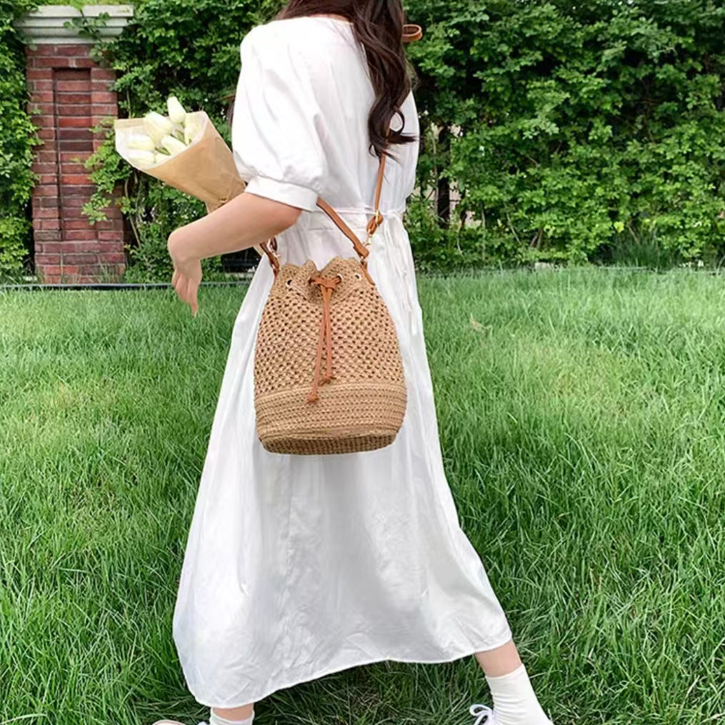 Light Macrame Tote Bag LoungeYard — product view 1