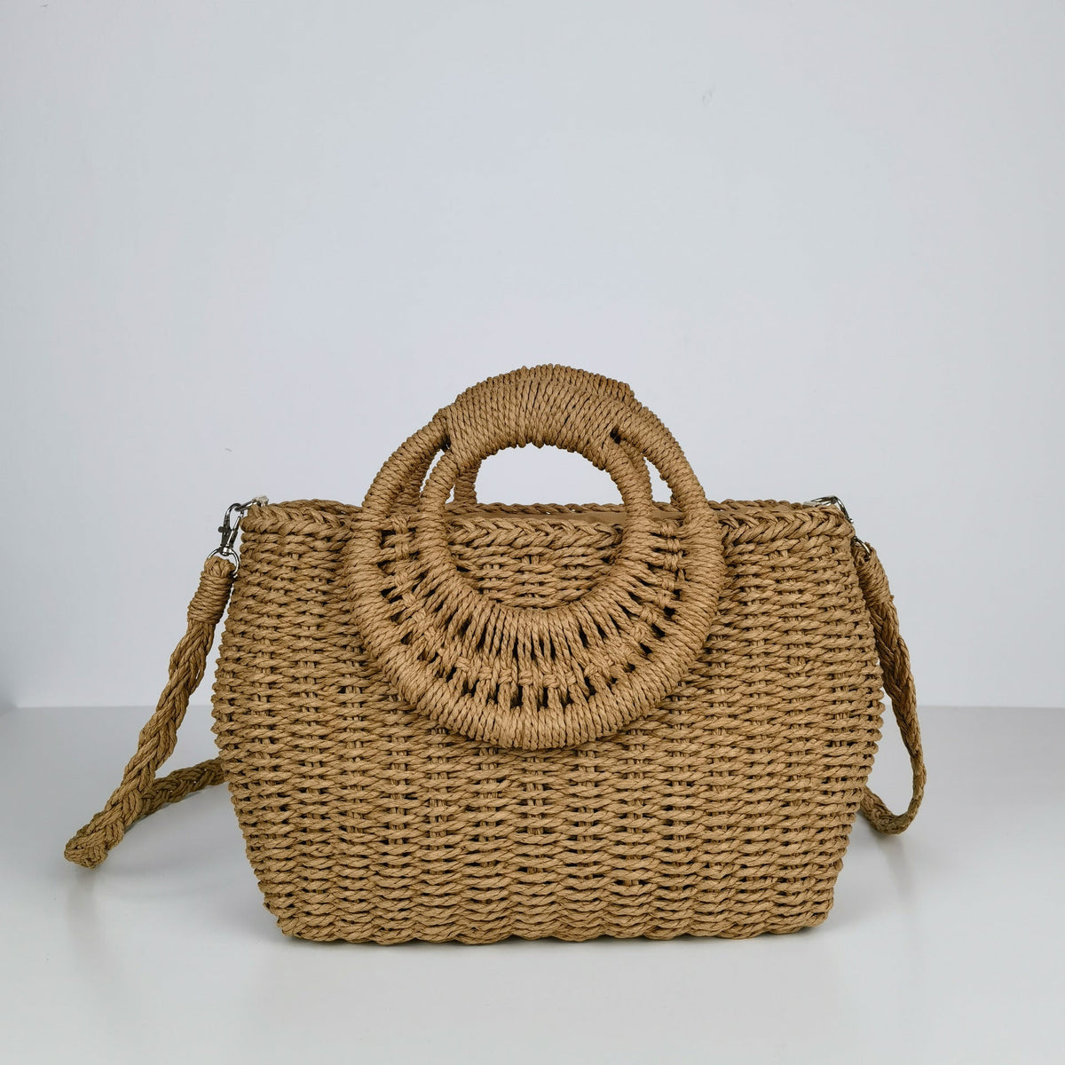 Handcrafted rattan bag with shoulder strap LoungeYard — product view 5
