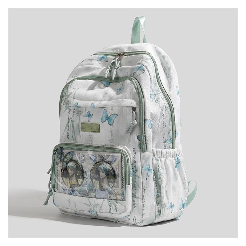 Butterfly-Printed Multi-Compartment Backpack LoungeYard — product view 5