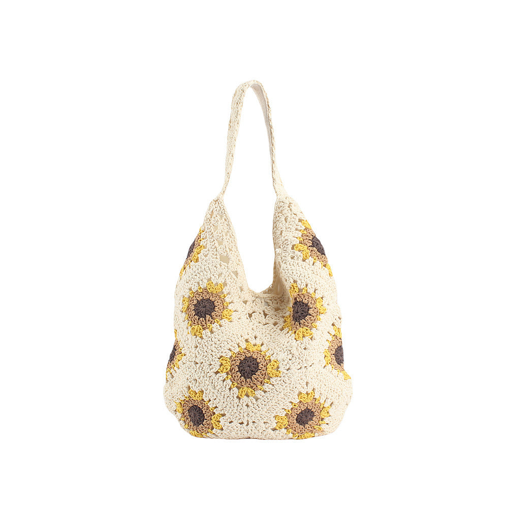Handcrafted crochet bag with sunflower pattern LoungeYard — product view 5