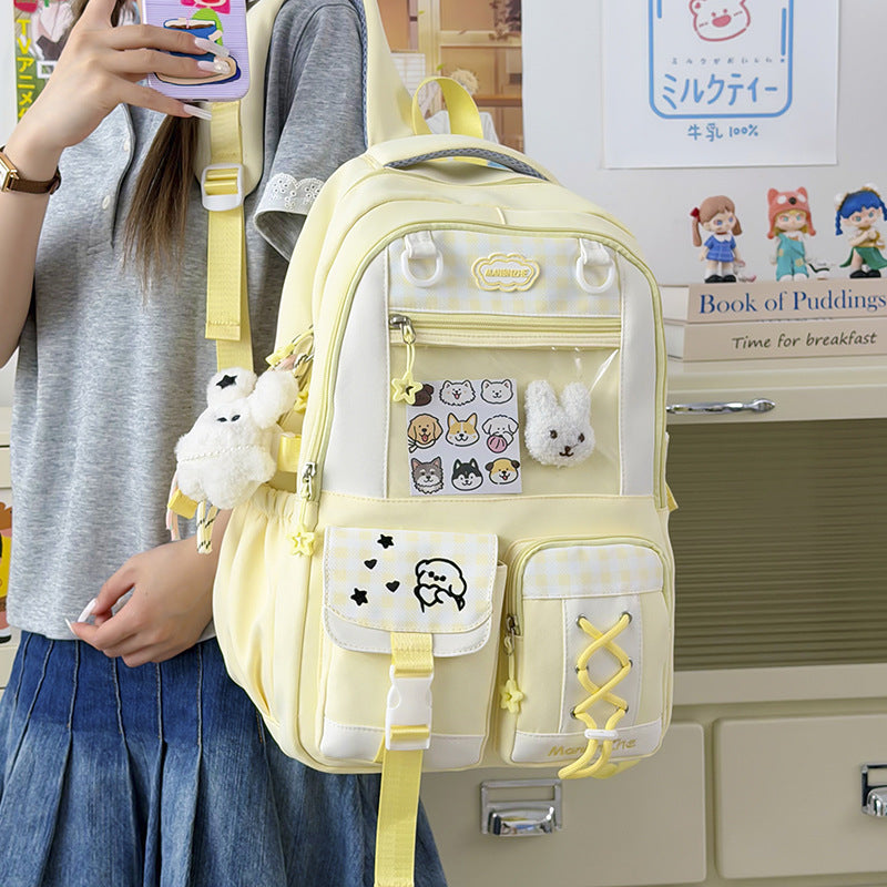 Cute Animal Print School Backpack LoungeYard — product view 5