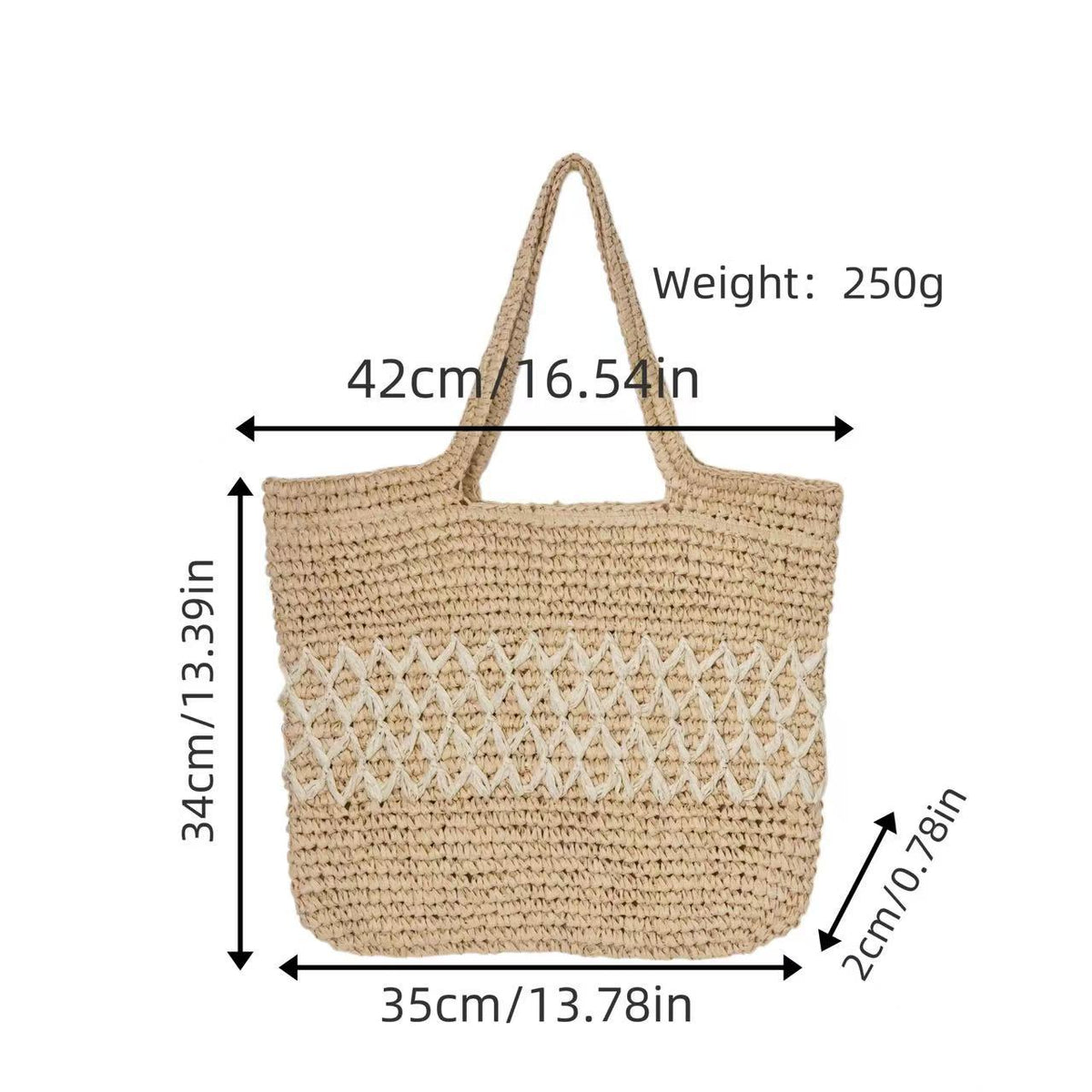 Stackable basket bag with decorative pattern element LoungeYard — product view 6