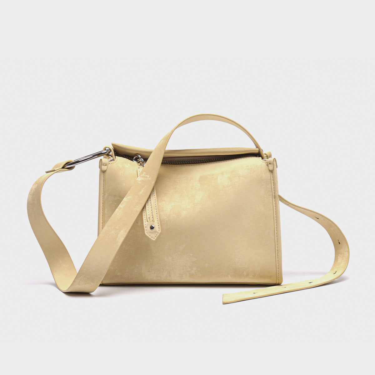Minimalist Structured Rectangular Top-Handle Crossbody Bag with Adjustable Strap — product view 1
