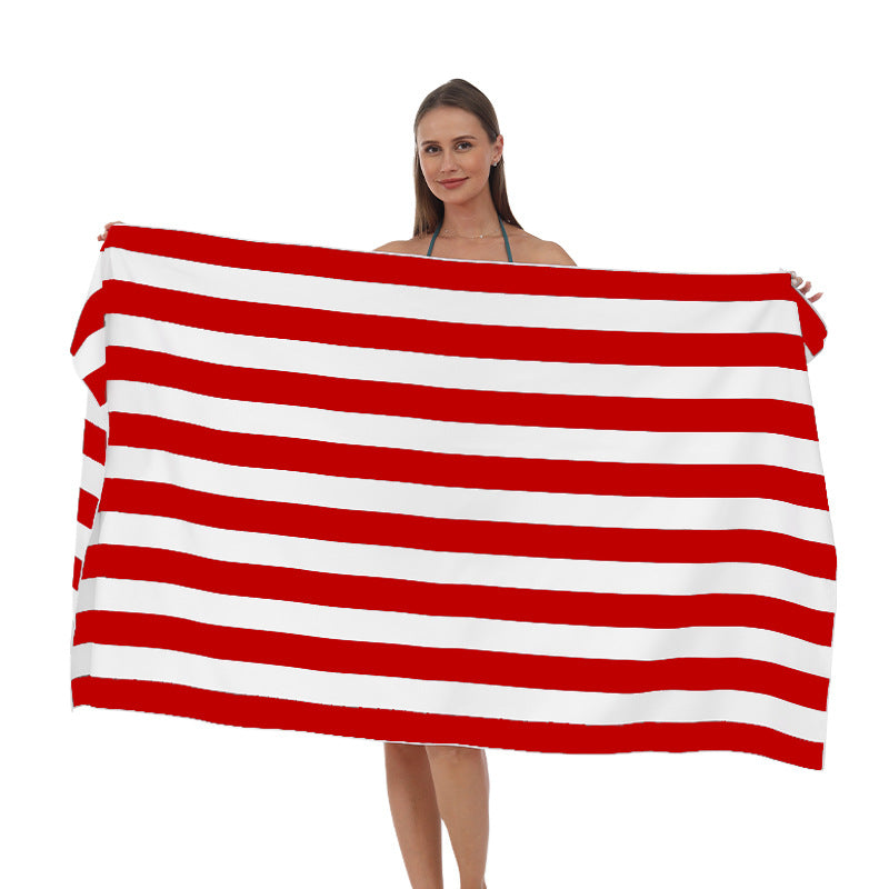 Beach towel with modern, wide stripe pattern LoungeYard — product view 7