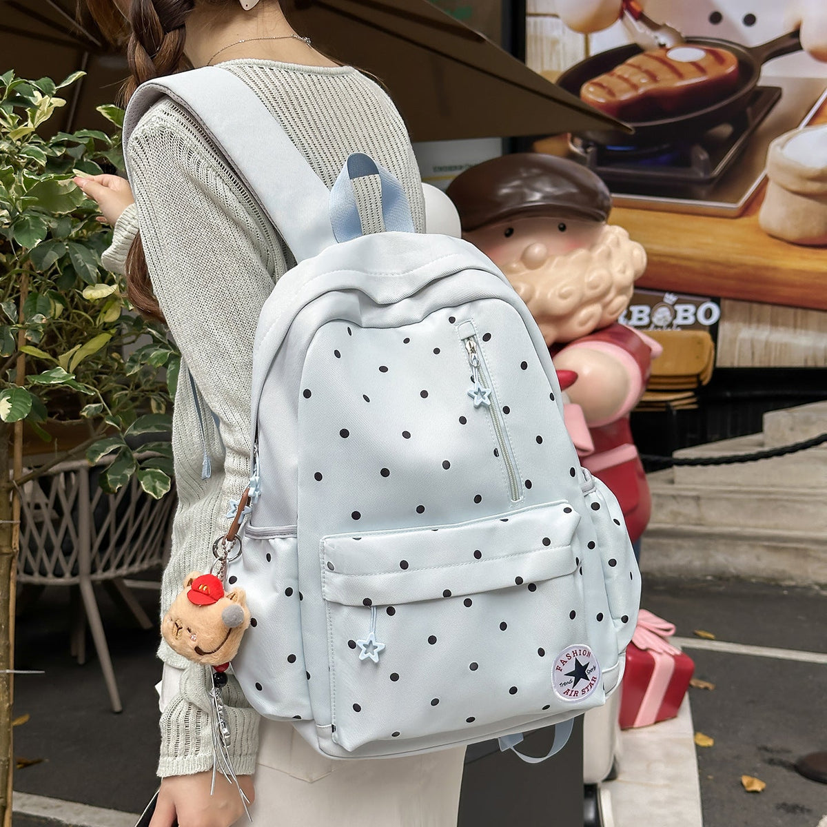 Playful Polka Dot Casual Backpack LoungeYard — product view 1