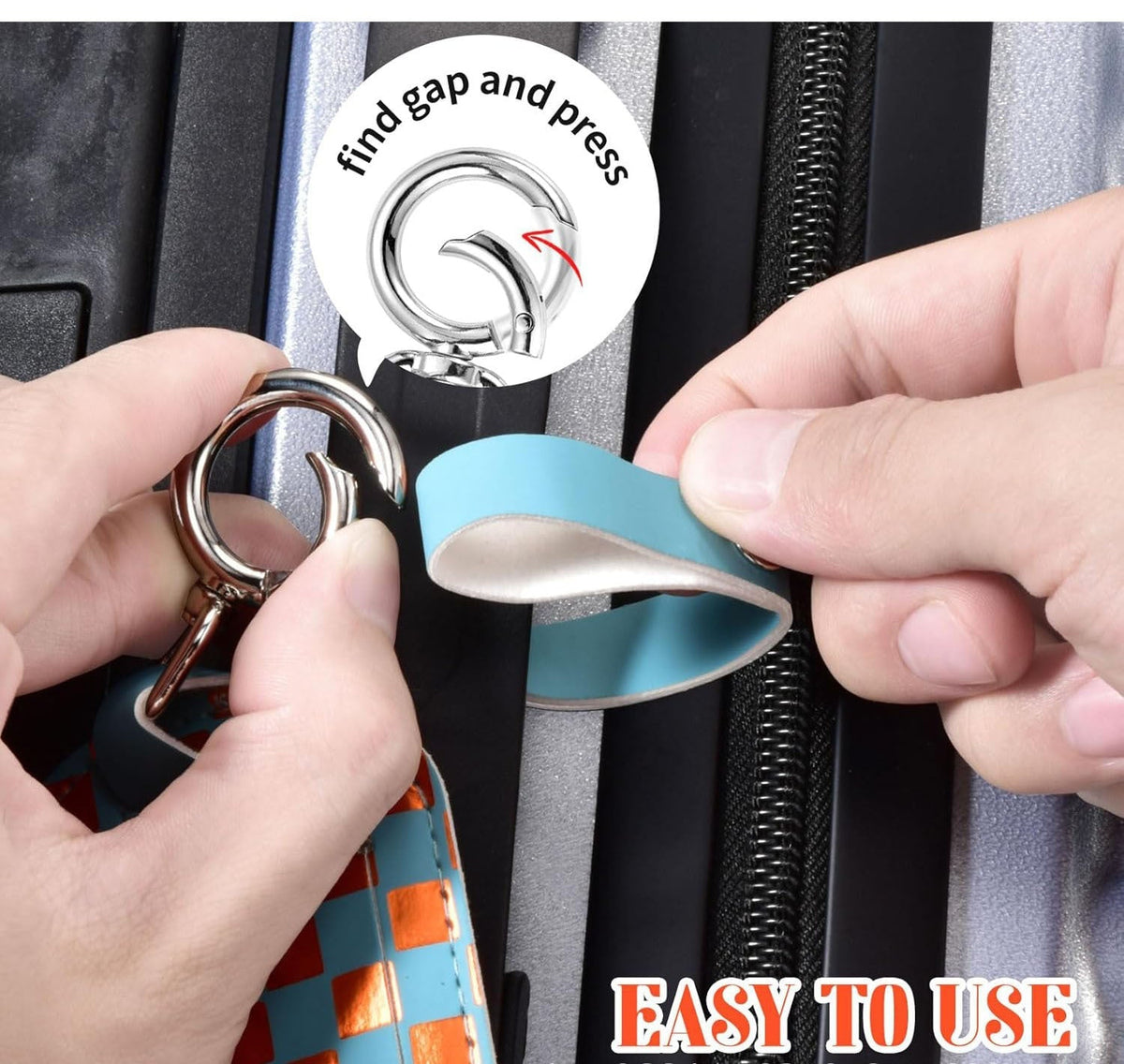 holographic woven luggage and passport ID tag with detachable keyring strap LoungeYard — product view 4