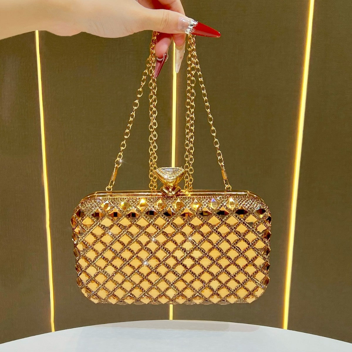Crystal-Studded Evening Clutch — product view 1