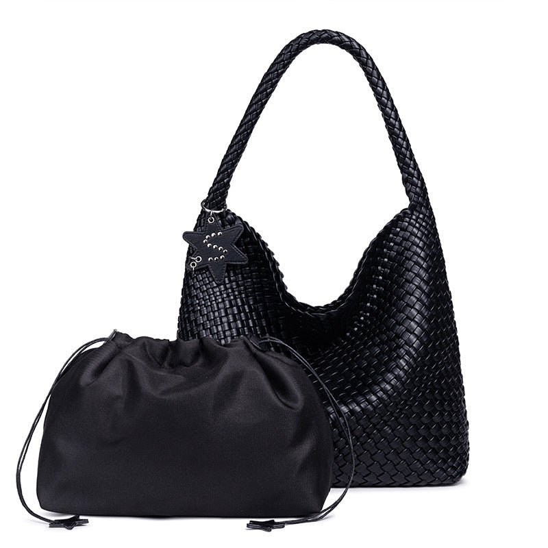 Braided Vegan Leather Hobo Handbag LoungeYard — product view 3