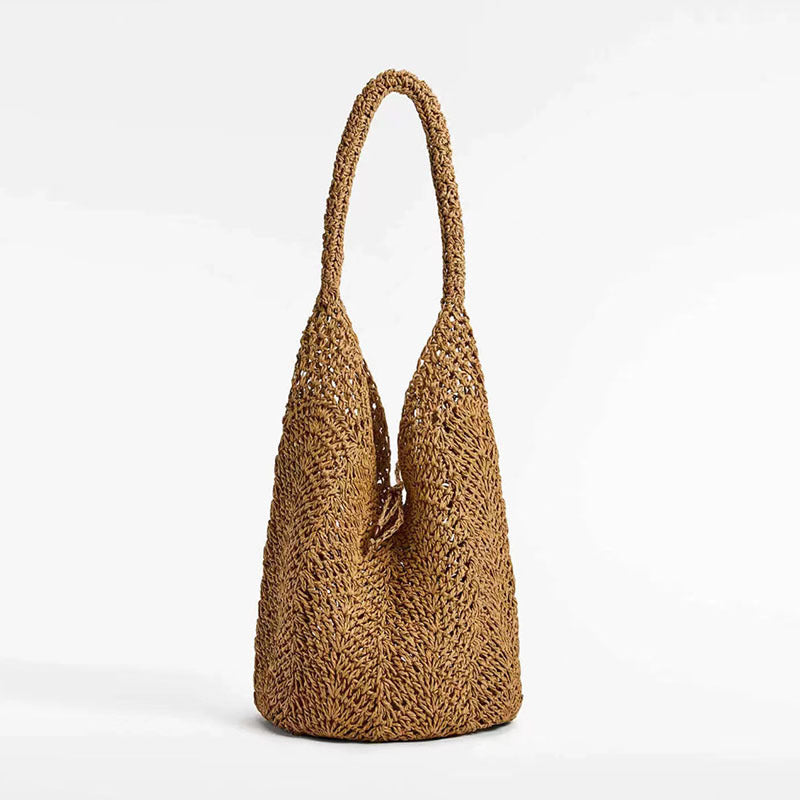 Hand-crocheted tote with deep slit LoungeYard — product view 1