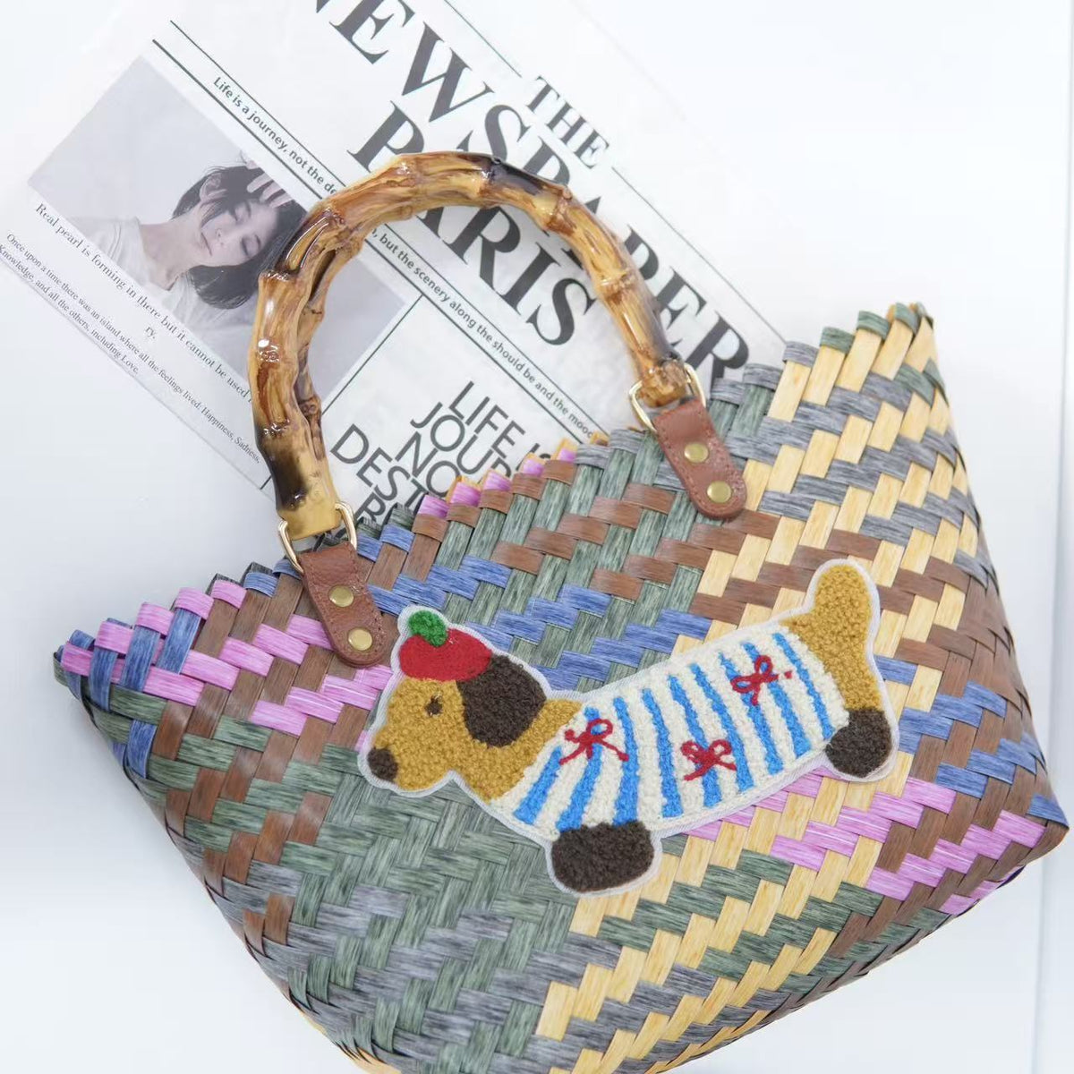 Braided tote bag with ergonomic handles LoungeYard — product view 2