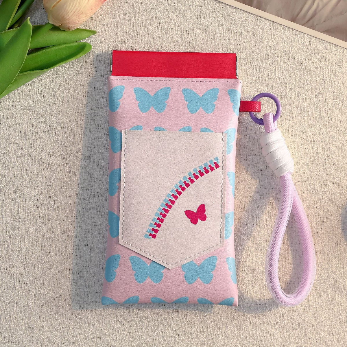 Cute Butterfly-Themed Zippered Pouch — product view 6