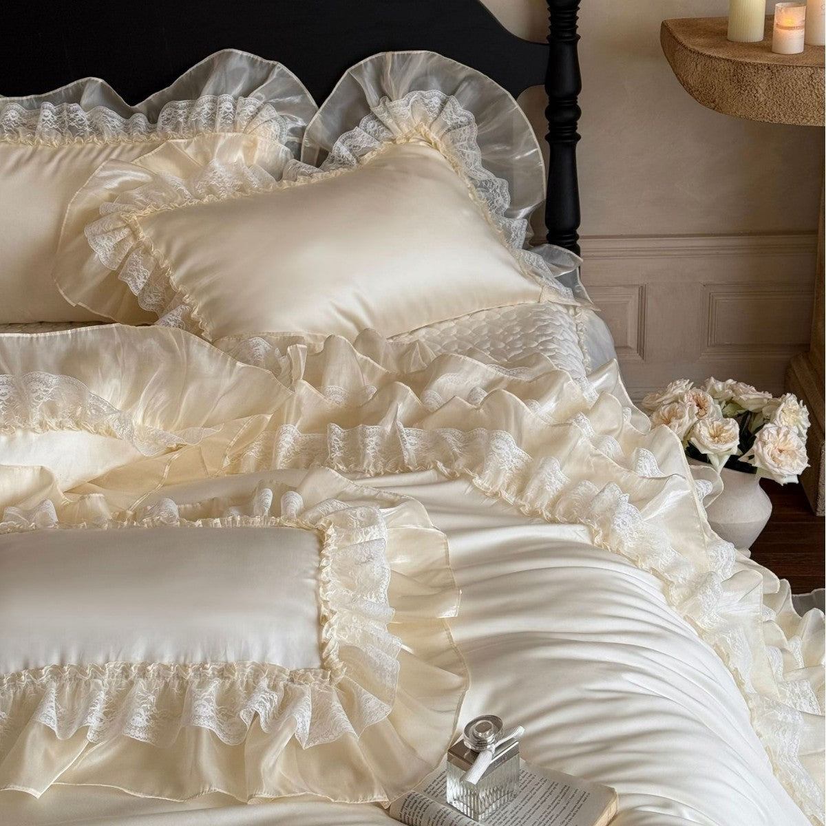 Multi-layered ruffle bedding set in vintage style — product view 4