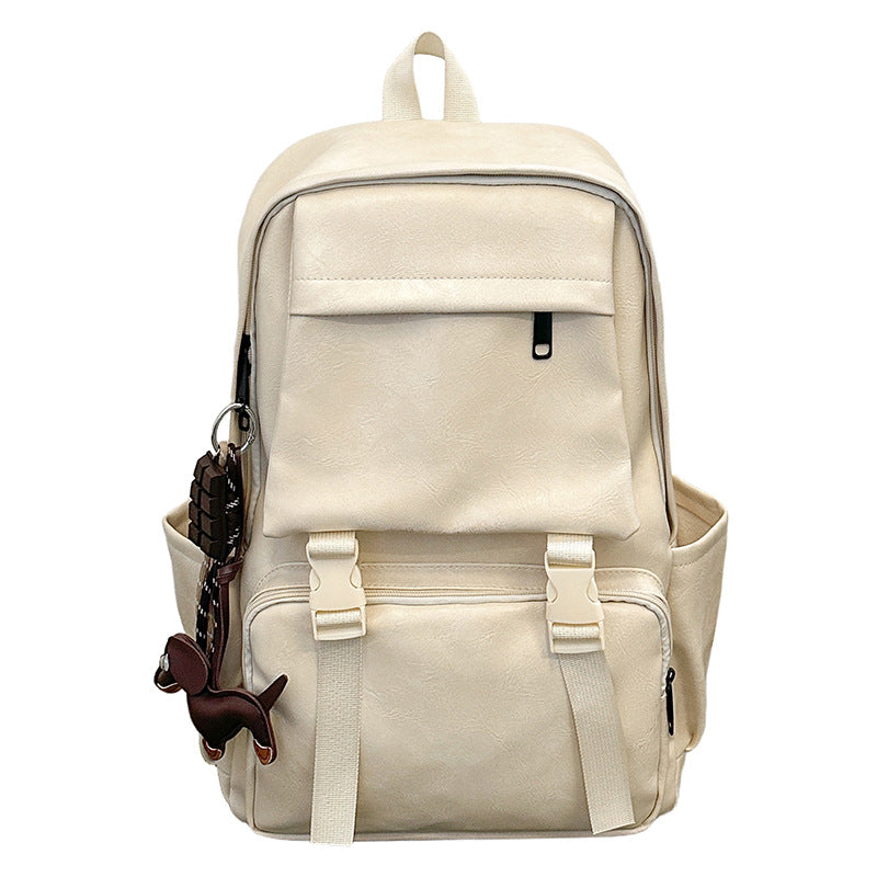 Vintage-Style Leather Backpack LoungeYard — product view 3
