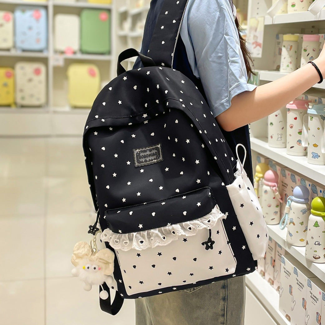Playful Star-Patterned Backpack LoungeYard — product view 3