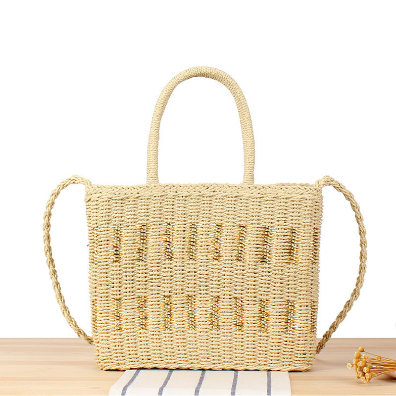 Braided tote bag with double carrying handles LoungeYard — product view 6