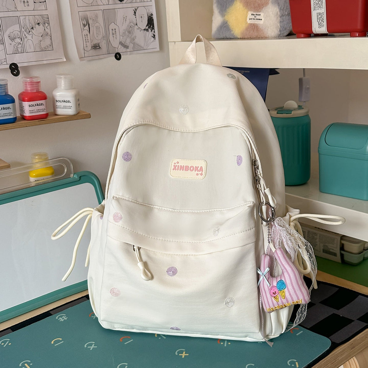 Cute Character Design Casual Backpack LoungeYard — product view 7