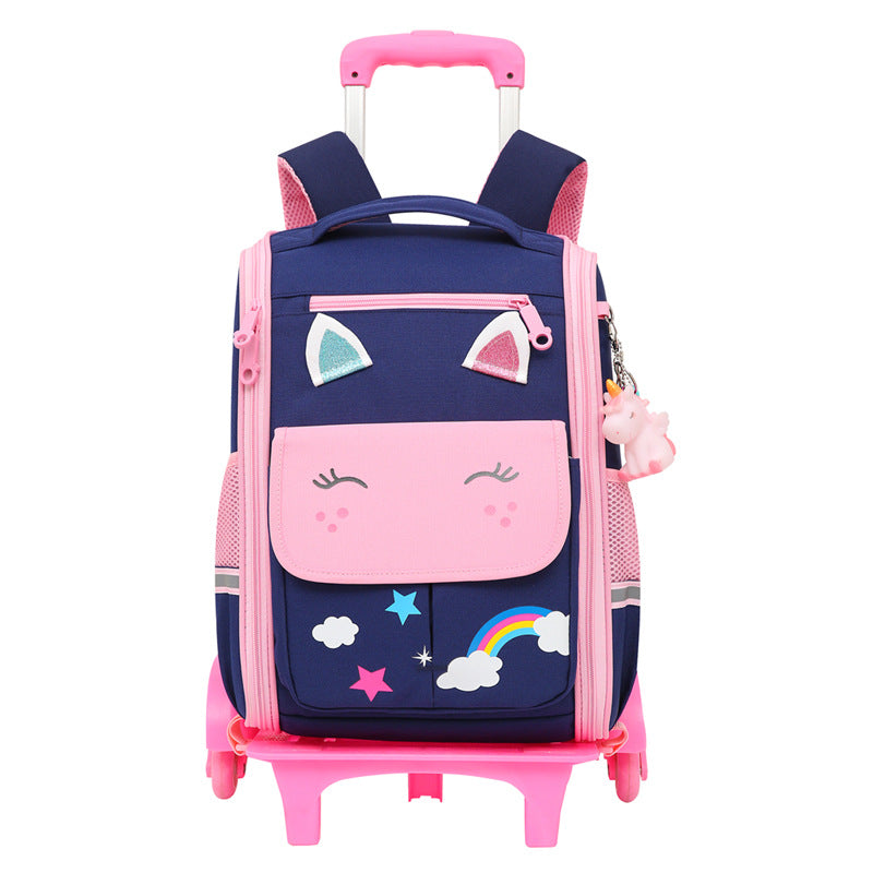Rollable school backpack with cute animal design LoungeYard — product view 2