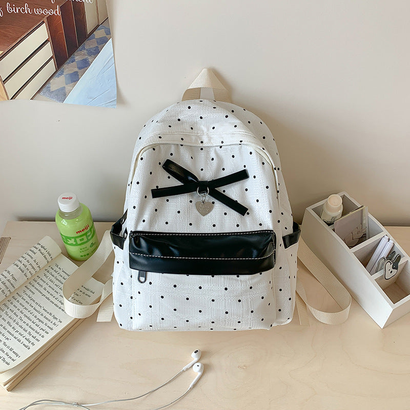 Polka Dot Patterned Mini Backpack LoungeYard — product view 6