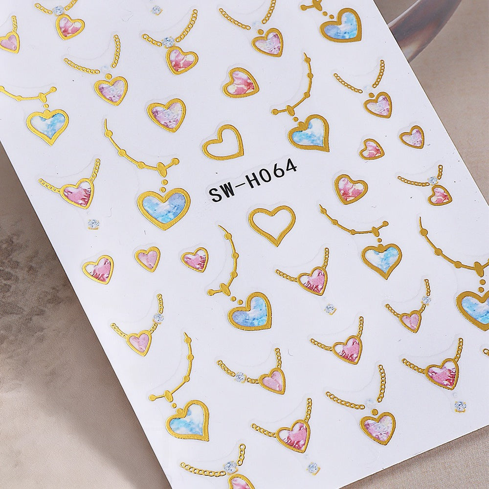 Heart-Shaped Nail Art Sticker Sheet — product view 2