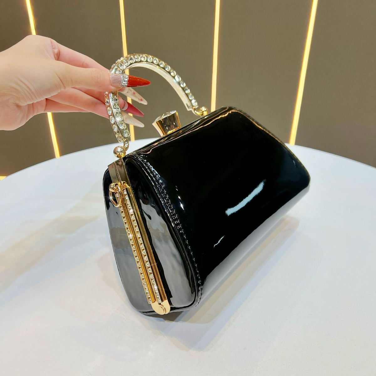Elegant Patent Leather Evening Handbag — product view 7