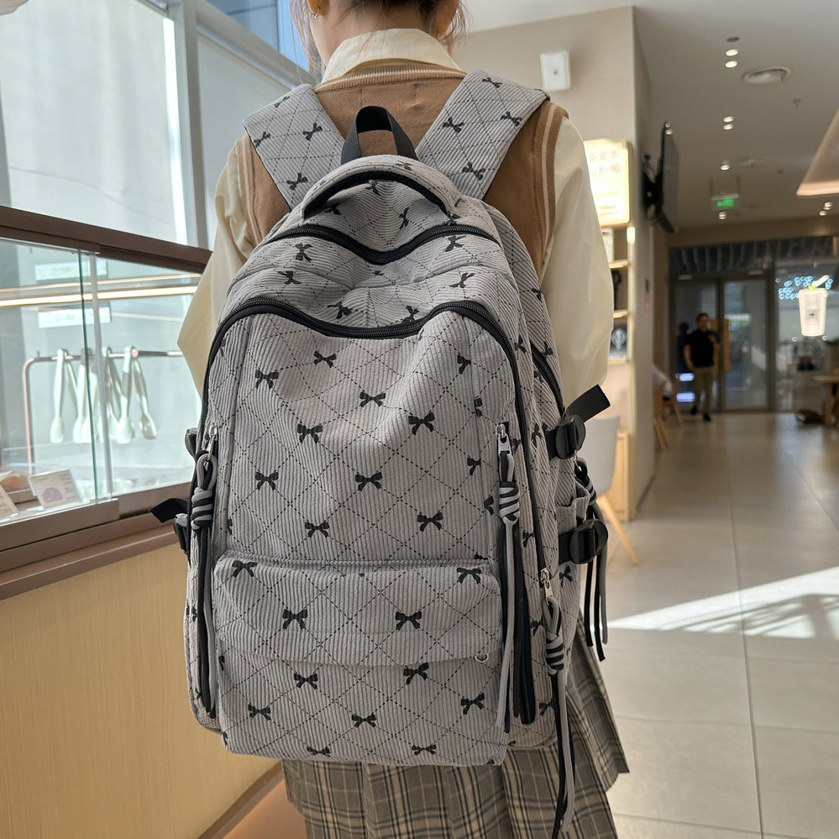 Stylish Quilted Backpack LoungeYard — product view 2