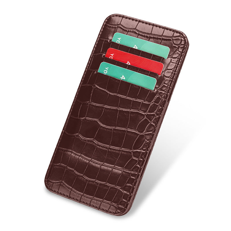 Sleek Crocodile-Embossed Leather Cardholder LoungeYard — product view 6