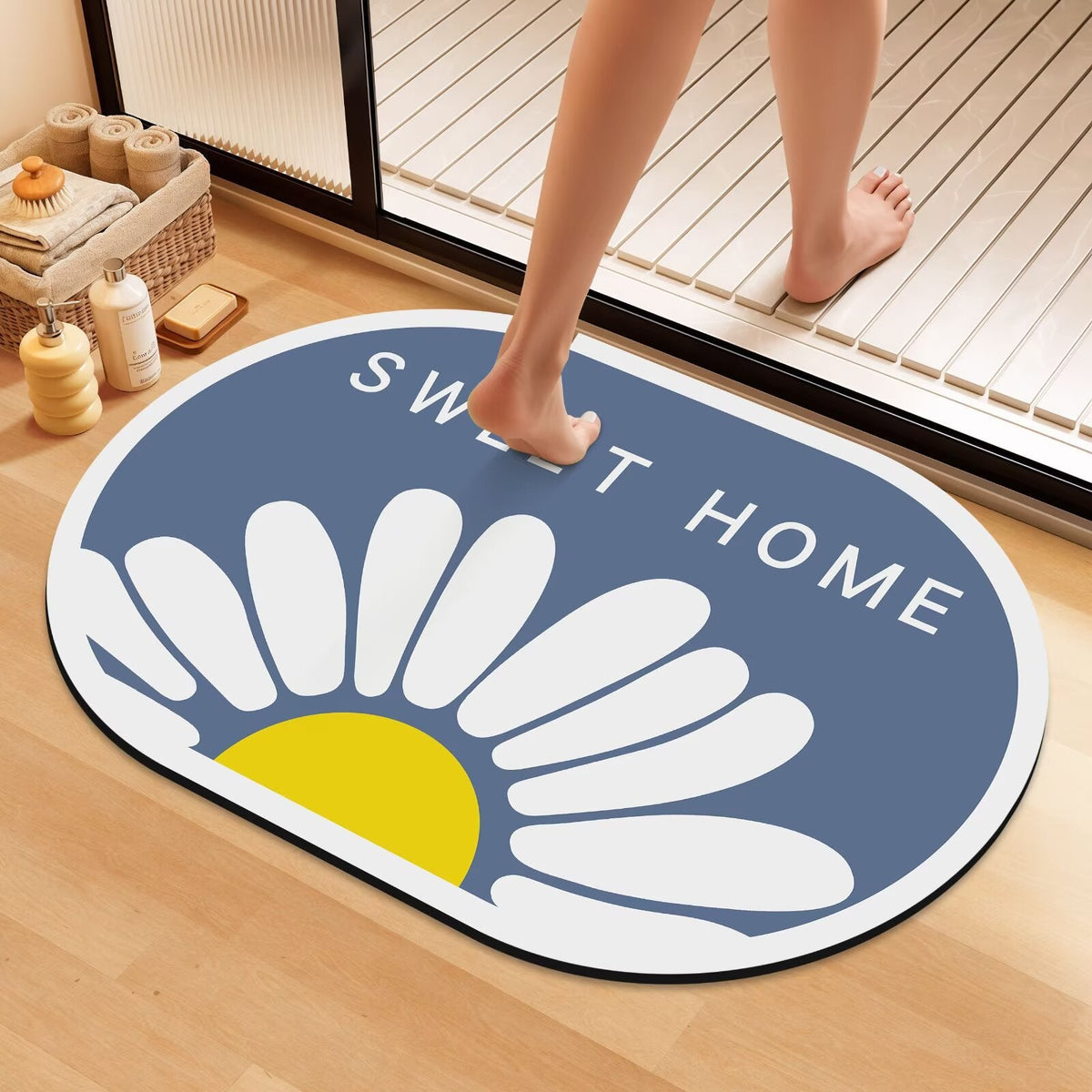 Artistic Floral Bath Mat LoungeYard — product view 7