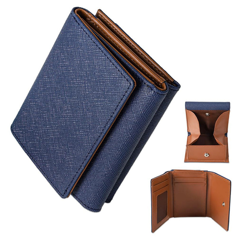 Compact Textured Leather Wallet LoungeYard — product view 3