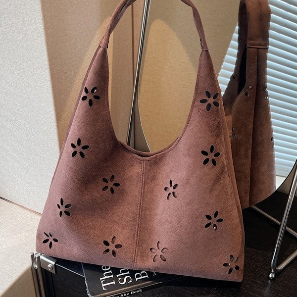 Floral Cut-Out Slouchy Tote LoungeYard — product view 1