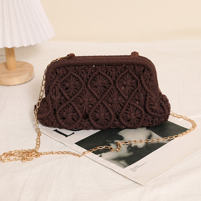 Hand-knotted shoulder bag in Boho style LoungeYard — product view 4