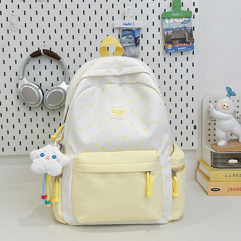 Playful Star Pattern School Backpack — product view 1