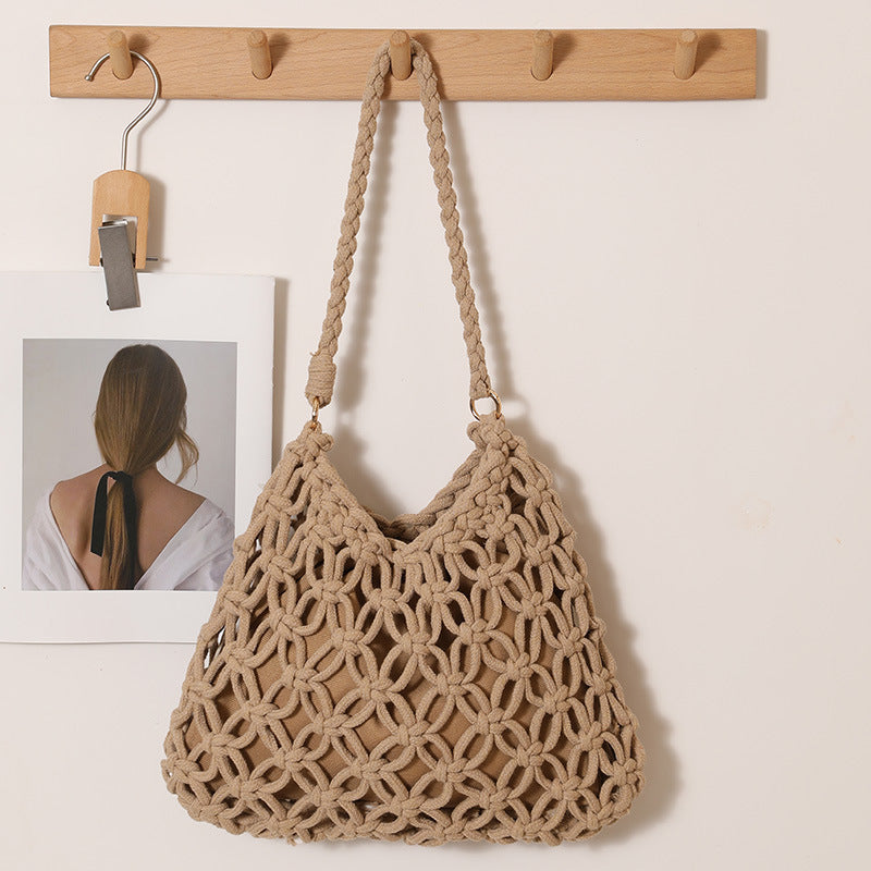 Handmade Macrame Shoulder Bag LoungeYard — product view 7