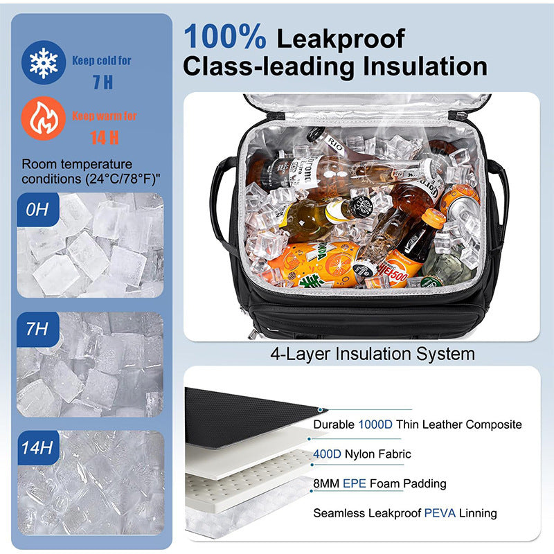 Multifunctional cooler backpack with insulated interior compartment and practical exterior pockets LoungeYard — product view 3