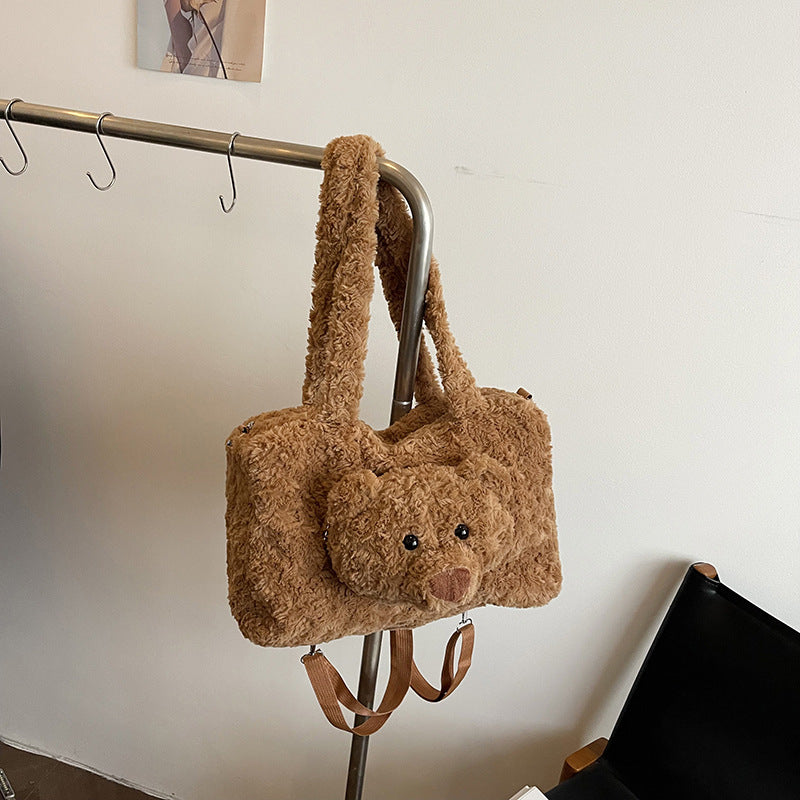 Plush handbag with bear motif LoungeYard — product view 3