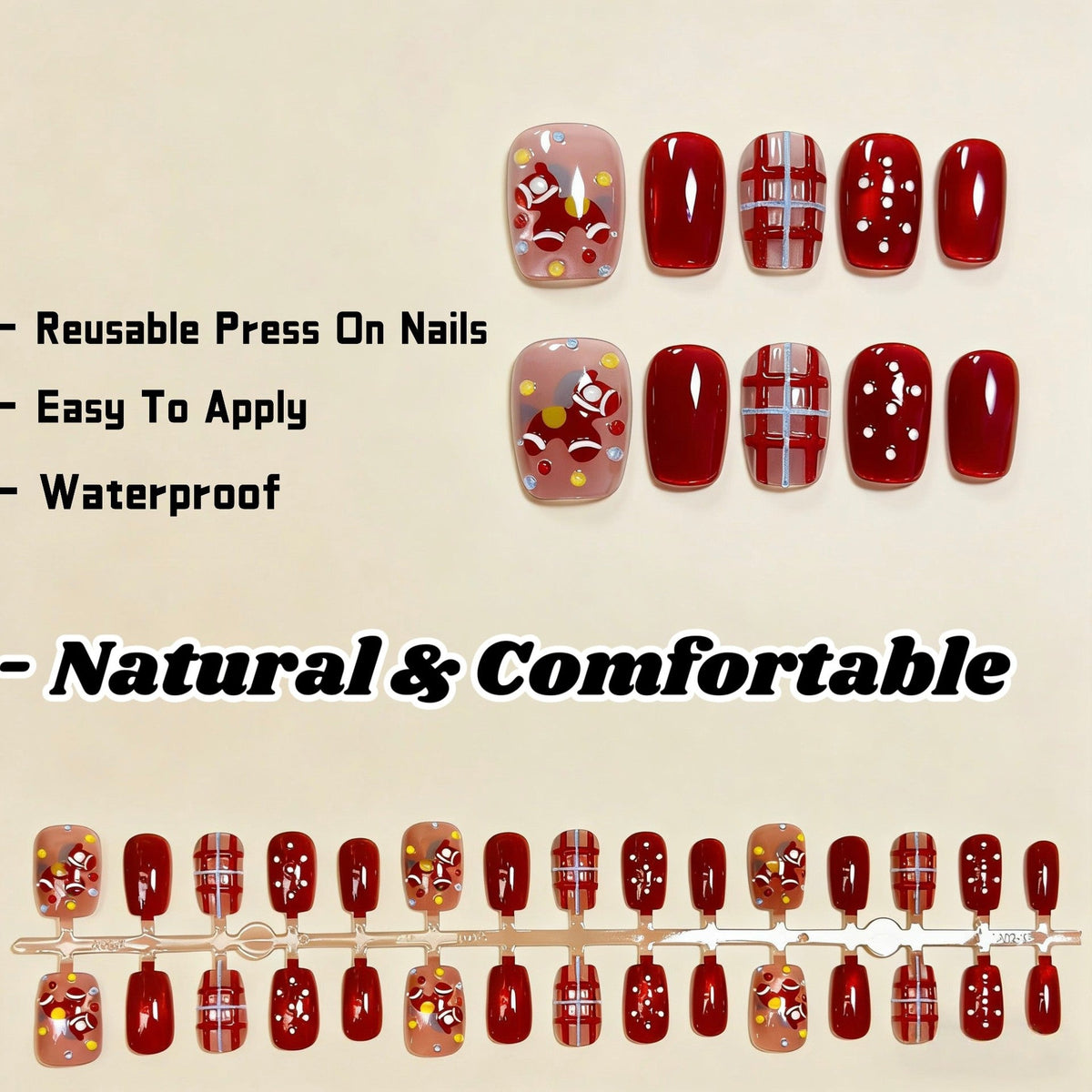 Artistic Press-On Nail Set with Unique Patterns — product view 2