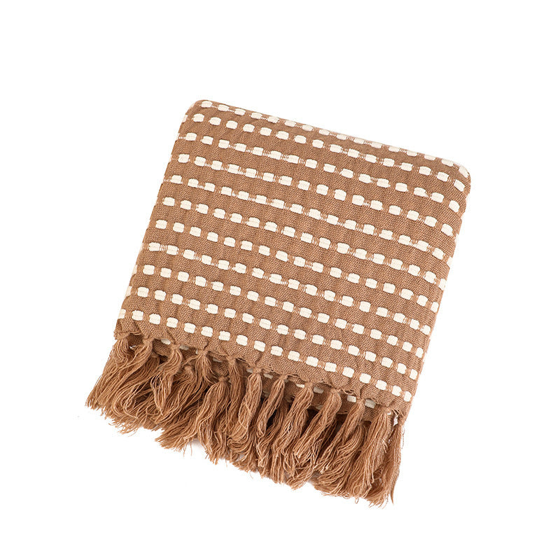 Textured Cotton Throw Blanket LoungeYard — product view 5