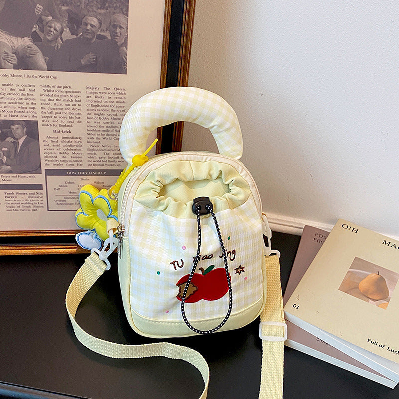Playful Gingham Print Mini Backpack LoungeYard — product view 3