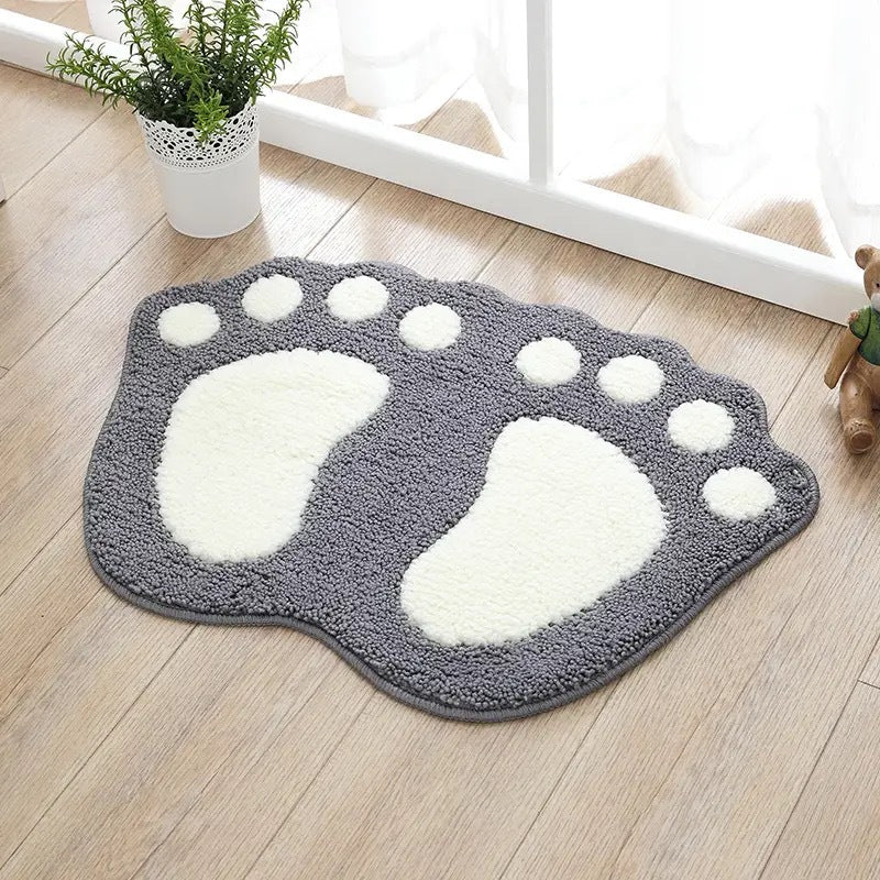 Cute Cartoon Footprint Bath Mat LoungeYard — product view 3