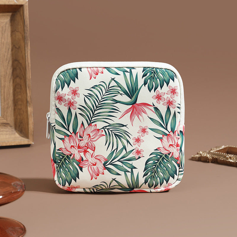Floral Print Zippered Makeup Pouch — product view 3