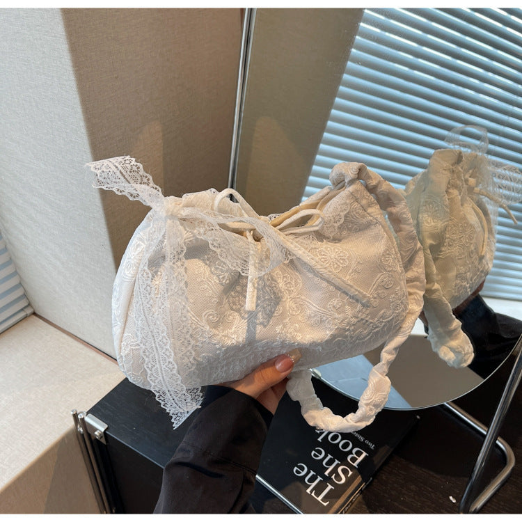 Vintage Lace Drawstring Bag LoungeYard — product view 6