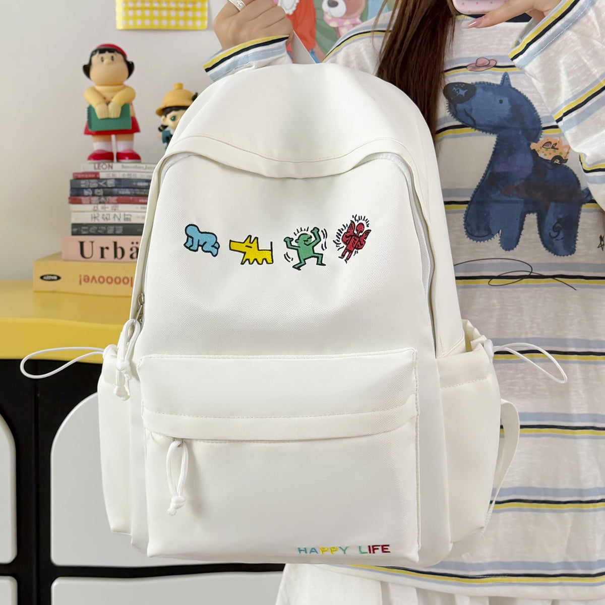 Artistic Embroidered Casual Backpack LoungeYard — product view 3